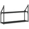 vidaXL 2-Tier Wall Shelf Black 80x21x51 cm Engineered Wood
