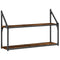 vidaXL 2-Tier Wall Shelf Smoked Oak 80x21x51 cm Engineered Wood