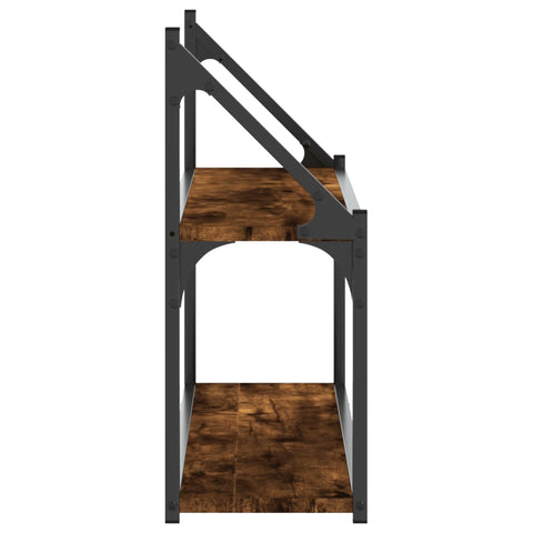 vidaXL 2-Tier Wall Shelf Smoked Oak 80x21x51 cm Engineered Wood