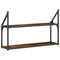 vidaXL 2-Tier Wall Shelf Smoked Oak 80x21x51 cm Engineered Wood