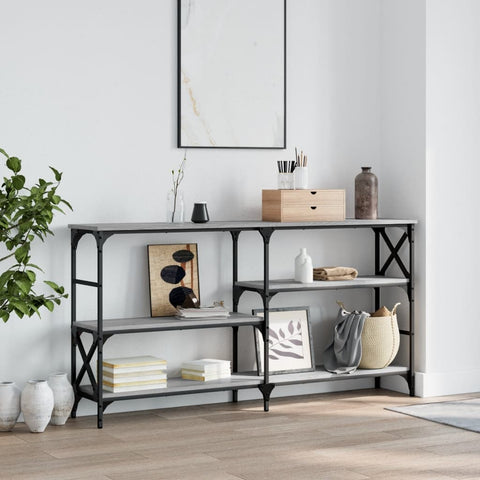 vidaXL Console Table Grey Sonoma 150x29x76.5 cm Engineered Wood