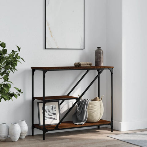 vidaXL Console Table Brown Oak 88.5x30x75 cm Engineered Wood