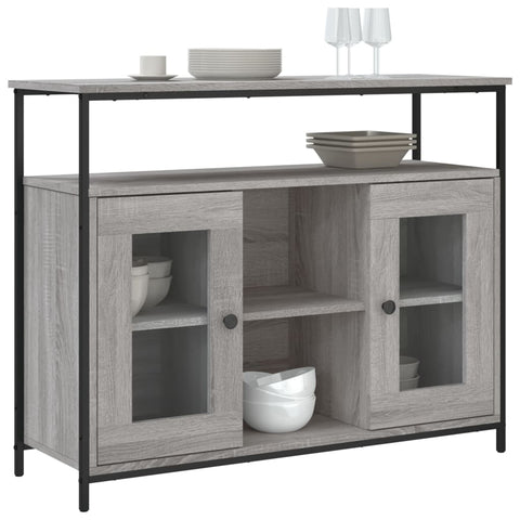 vidaXL Sideboard Grey Sonoma 100x35x80 cm Engineered Wood