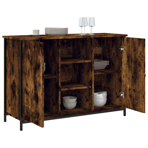 vidaXL Sideboard Smoked Oak 100x35x70 cm Engineered Wood