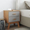 vidaXL Bedside Cabinet OLDEN Grey and Brown Solid Wood Pine