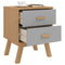 vidaXL Bedside Cabinet OLDEN Grey and Brown Solid Wood Pine