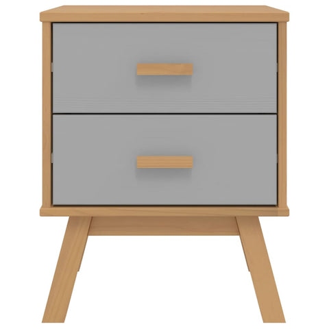 vidaXL Bedside Cabinet OLDEN Grey and Brown Solid Wood Pine