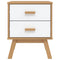 vidaXL Bedside Cabinet OLDEN White and Brown Solid Wood Pine