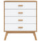 vidaXL Drawer Cabinet OLDEN White and Brown Solid Wood Pine