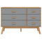 vidaXL Drawer Cabinet OLDEN Grey and Brown Solid Wood Pine