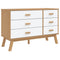 vidaXL Drawer Cabinet OLDEN White and Brown Solid Wood Pine
