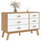 vidaXL Drawer Cabinet OLDEN White and Brown Solid Wood Pine