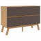 vidaXL Drawer Cabinet OLDEN White and Brown Solid Wood Pine