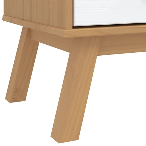 vidaXL Wardrobe OLDEN White and Brown 76.5x53x172 cm Solid Wood Pine