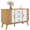 vidaXL Sideboard OLDEN White and Brown 114x43x73.5cm Solid Wood Pine
