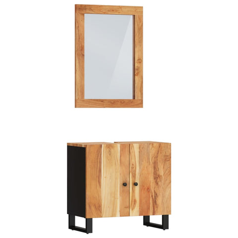 vidaXL 2 Piece Bathroom Furniture Set Solid Wood Acacia