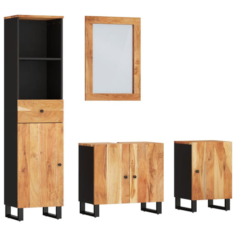 vidaXL 4 Piece Bathroom Furniture Set Solid Wood Acacia