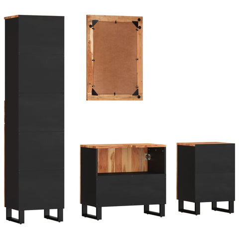 vidaXL 4 Piece Bathroom Furniture Set Solid Wood Acacia