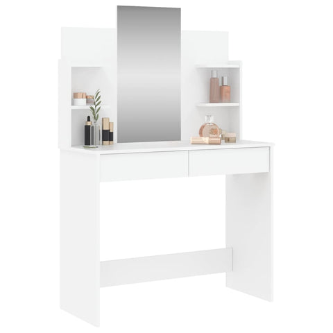 vidaXL Dressing Table with Mirror White 96x39x142 cm