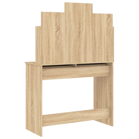 vidaXL Dressing Table with Mirror Sonoma Oak 96x39x142 cm