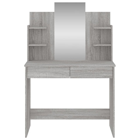 vidaXL Dressing Table with Mirror Grey Sonoma 96x39x142 cm