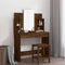 vidaXL Dressing Table with Mirror Brown Oak 96x39x142 cm