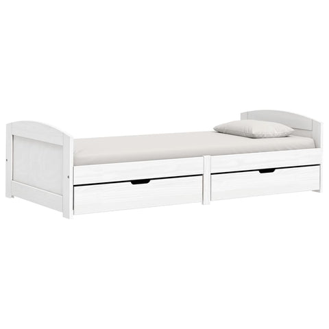vidaXL Day Bed with 2 Drawers without Mattress "IRUN" White 90x200 cm