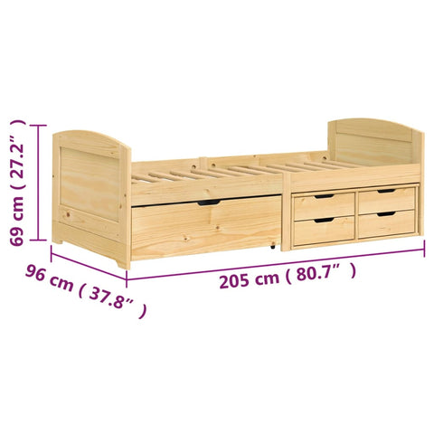 vidaXL Day Bed with 5 Drawers without Mattress "IRUN" 90x200 cm