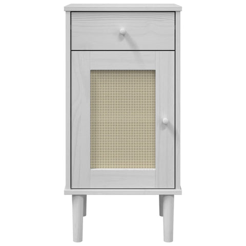 vidaXL Bedside Cabinet SENJA Rattan Look White 40x35x80 cm Solid Wood Pine