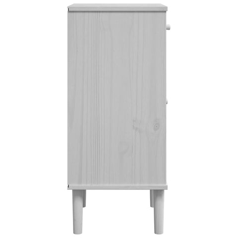 vidaXL Bedside Cabinet SENJA Rattan Look White 40x35x80 cm Solid Wood Pine