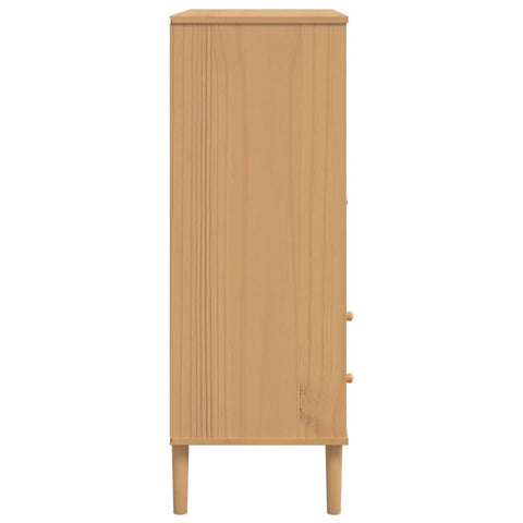 vidaXL Highboard SENJA Rattan Look Brown 90x40x112 cm Solid Wood Pine
