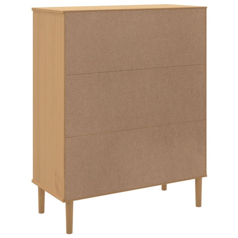 vidaXL Highboard SENJA Rattan Look Brown 90x40x112 cm Solid Wood Pine