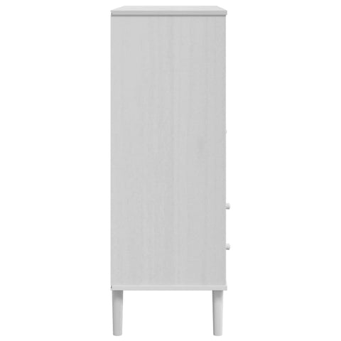 vidaXL Highboard SENJA Rattan Look White 90x40x112 cm Solid Wood Pine
