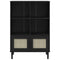 vidaXL Bookcase SENJA Rattan Look Black 90x35x130 cm Solid Wood Pine