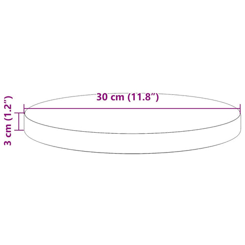 vidaXL Table Top Round White Ø30x3 cm Solid Wood Pine