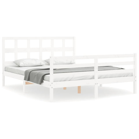 vidaXL Bed Frame without Mattress White 160x200 cm Solid Wood