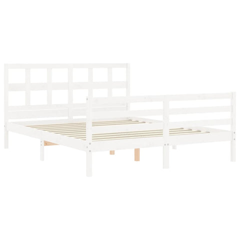 vidaXL Bed Frame without Mattress White 160x200 cm Solid Wood