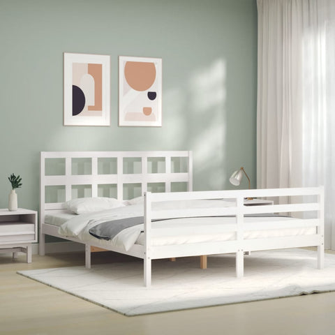 vidaXL Bed Frame without Mattress White 160x200 cm Solid Wood