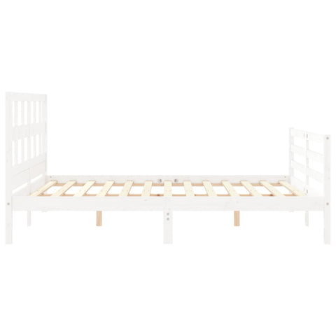 vidaXL Bed Frame without Mattress White 160x200 cm Solid Wood