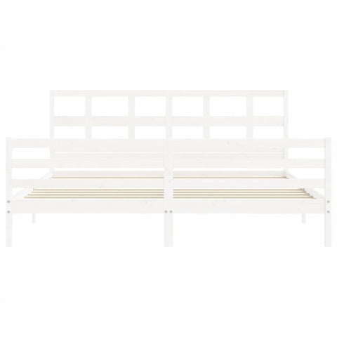 vidaXL Bed Frame without Mattress White Super King Size Solid Wood