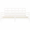 vidaXL Bed Frame without Mattress White Super King Size Solid Wood