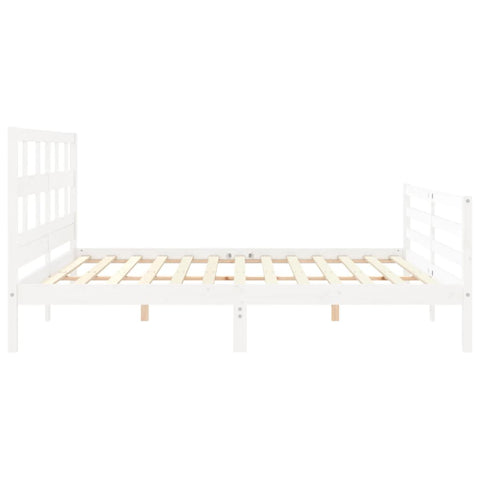 vidaXL Bed Frame without Mattress White Super King Size Solid Wood