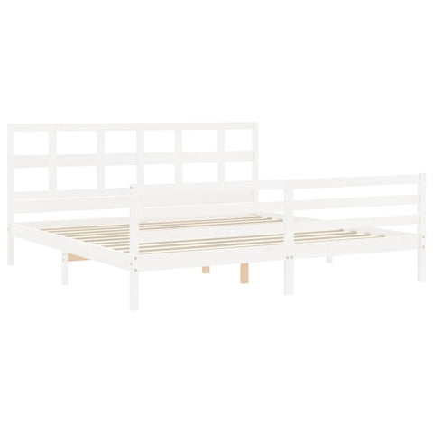 vidaXL Bed Frame without Mattress White 200x200 cm Solid Wood