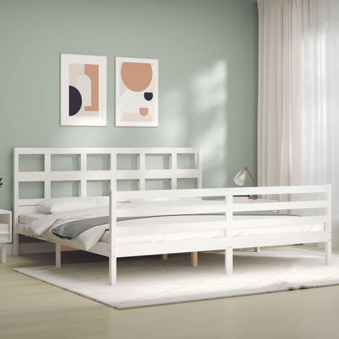 vidaXL Bed Frame without Mattress White 200x200 cm Solid Wood