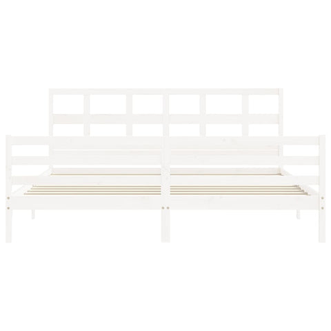 vidaXL Bed Frame without Mattress White 200x200 cm Solid Wood