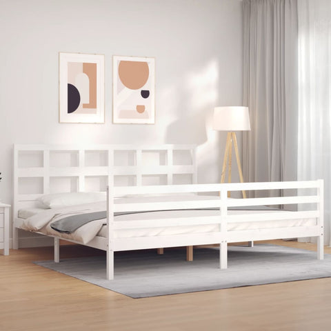 vidaXL Bed Frame without Mattress White 200x200 cm Solid Wood