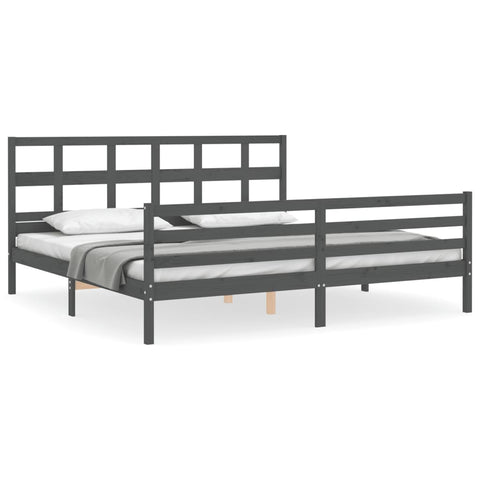 vidaXL Bed Frame without Mattress Grey 200x200 cm Solid Wood