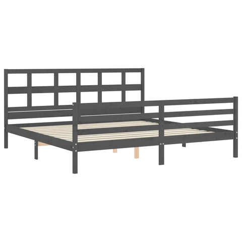 vidaXL Bed Frame without Mattress Grey 200x200 cm Solid Wood