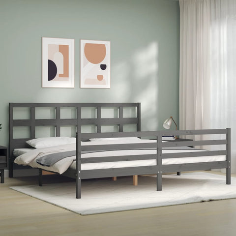 vidaXL Bed Frame without Mattress Grey 200x200 cm Solid Wood