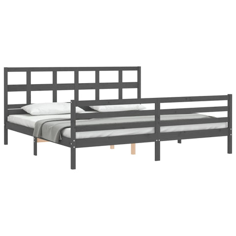 vidaXL Bed Frame without Mattress Grey 200x200 cm Solid Wood